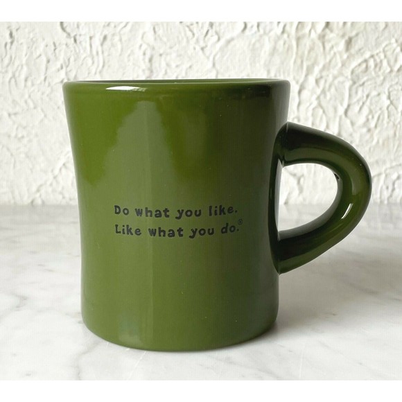 Life is Good Green Santa Heavy Diner Mug-Do What You Like, Like What You Do Cup - Picture 3 of 6